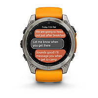 Garmin Fenix 8 51 mm Sapphire Titanium with Spark orange/graphite silicone band 010-02905-11 Розумний годинник, фото 9