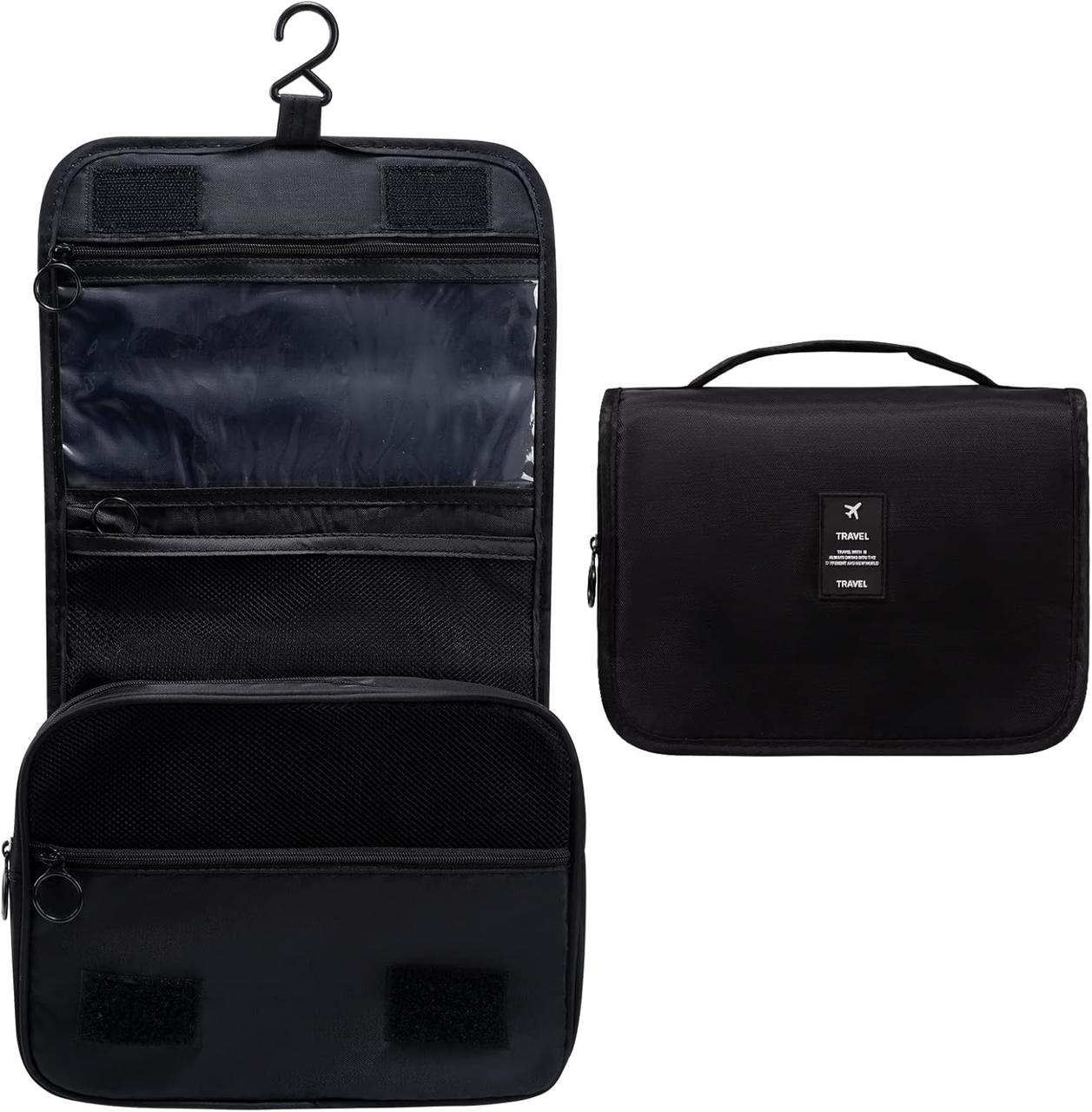 Косметичка для путешествий / Косметичка с крючком женская/ мужская (Черная) - фото 1 - id-p2346445368