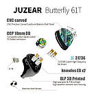 ⇒ Juzear Butterfly 61T - гібридні навушники, з архітектурою 1DD+6BA Hybrid In-Ear Monitor, фото 5