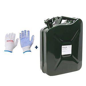 Каністра 20л металева для палива + рукавички робочі у подарунок (в-во S.I.L.A. AC) SL11.20L0.8MM.PROMO2