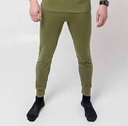 Чоловічі термо кальсони демісезонні, зимові, підштанники, бавовна, колір олива, S-3XL, фото 3