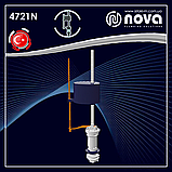Поплавковий наповнювальний клапан зливного бачка унітазу нижньої подачі води 1/2" пластикова різьба NOVA 4721N, фото 3