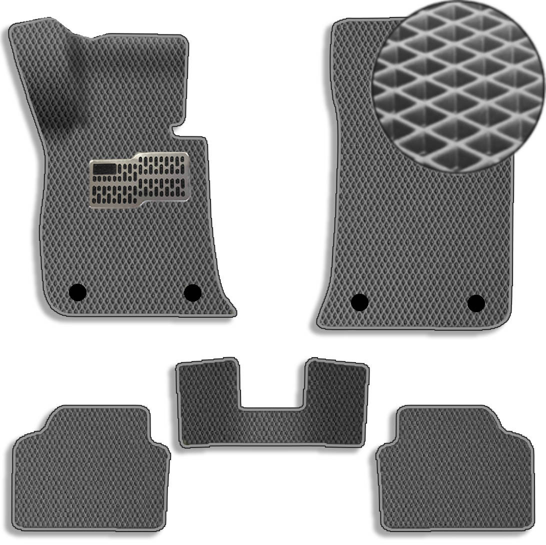 3D EVA Водійський килимок для BMW 3 (E90/E91/E92) 2005-2012 З підп'ятником Чорні 1 шт. Комплект з перемичкою (5 шт.), 5D Сірий (EVA), Сірі, фото 1