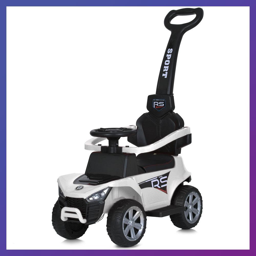 Дитяча каталка-толокар Bambi M 5764 з батьківською ручкою 2 в 1 Білий