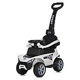 Дитяча каталка-толокар Bambi M 5764 з батьківською ручкою 2 в 1 Білий, фото 2