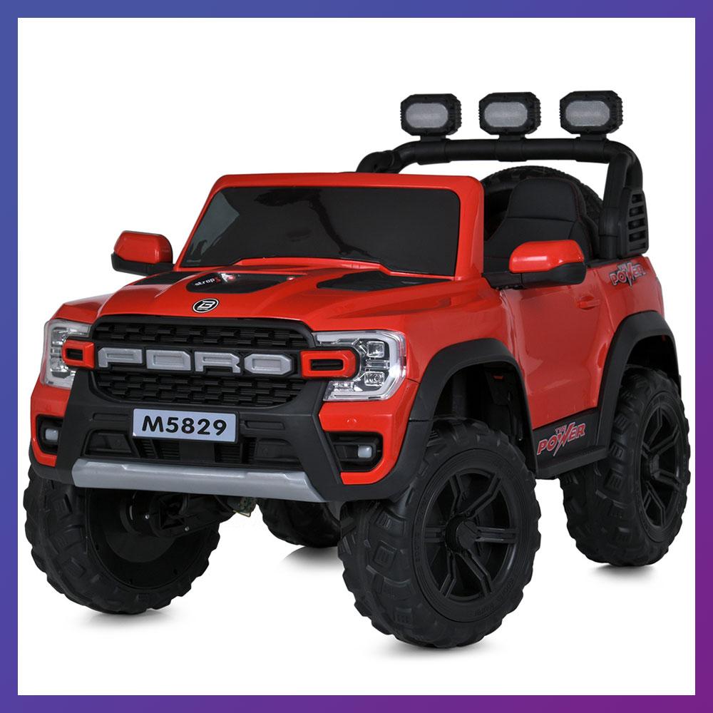Дитячий електромобіль на акумуляторі Джип Ford M 5829 з пультом р/у для дітей 3-8 років Червоний, фото 1