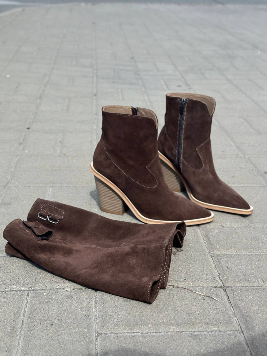 Накидка на черевик какао замша, фото 1