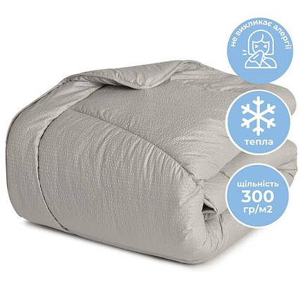 Ковдра зимова 175х210 см Nordic Comfort IDEIA антиалергенна тепла сіра двуспальна, фото 1