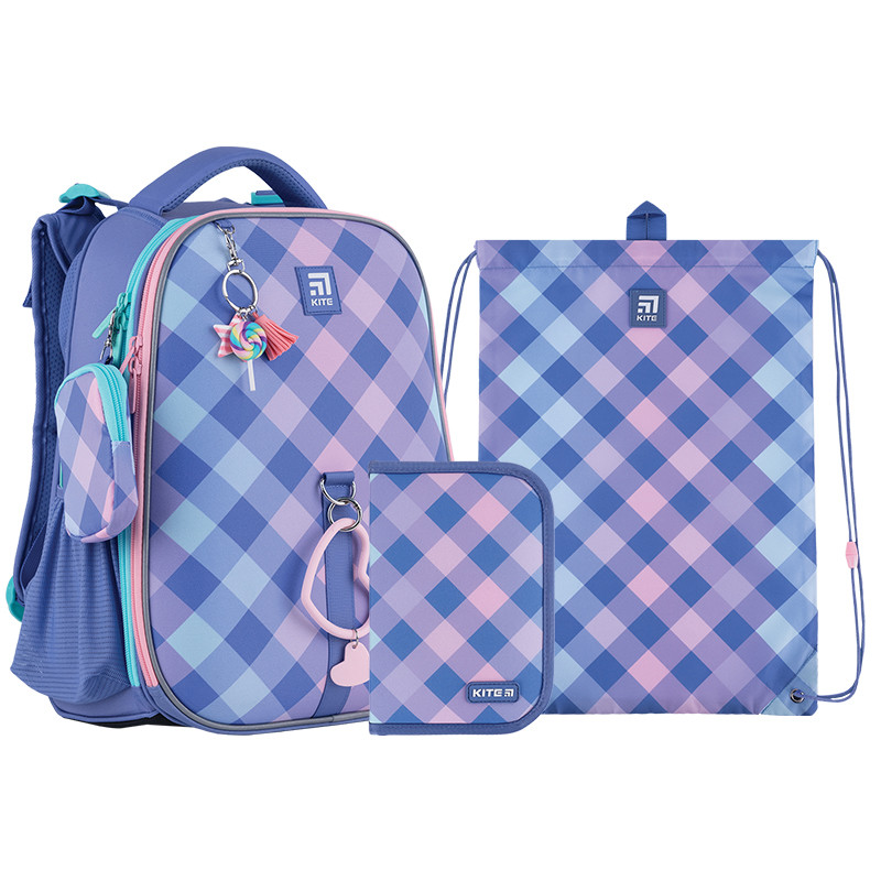 Шкільний набір Kite Purple Chequer SET_K24-531M-2
