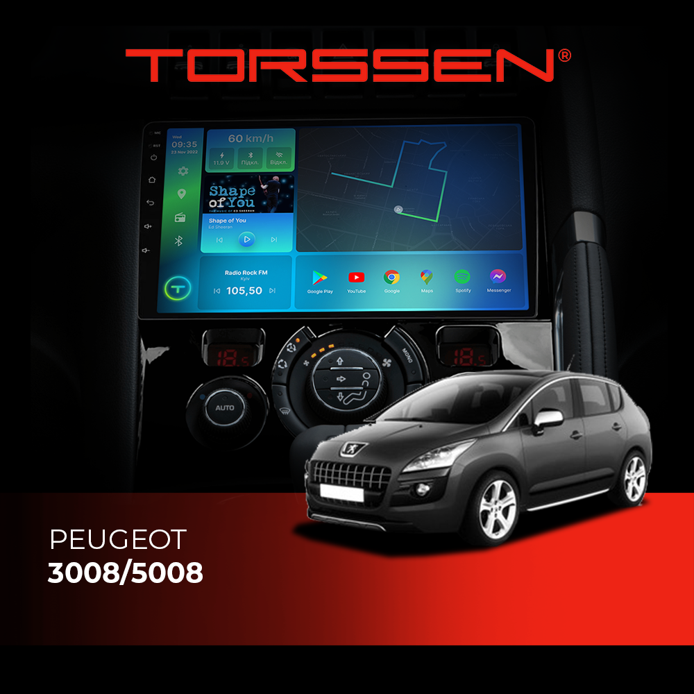 Штатна магнітола Torssen 2K Peugeot 3008/5008 F98256 4G Carplay DSP, фото 1