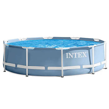 Каркасний круглий басейн 305 x 76 см на 4485 л для дому та дачі Intex 26700 Сірий