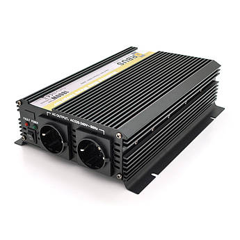 Інвертор напруги ORBUS ORMS24-1800 (1800Вт), 24/220V, approximated, 2 Shuko, клемні дроти, 5 запобіжників, Box.Q20