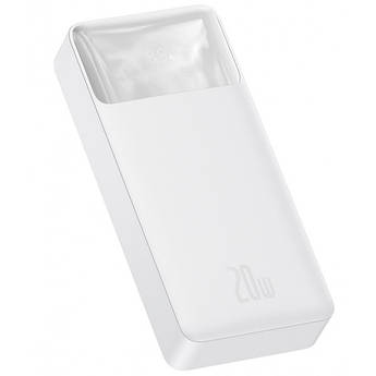 Powerbank Baseus Bipow 20000mAh, Input:5V/2A/3A,9V/2A(microUSB,Type-C), Output:5V/3A,9V/2A,12V/1.5A(2хUSB),Q40,plastic,White