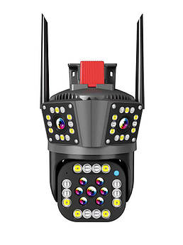 2+2+2Мп Wi-Fi відеокамера з трьома об'єктивами вулична SD/карта YOSO YO-IPC49D6MP50 PTZ 2.8mm V380