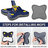 Телескопічна швабра з регульованою довжиною і функцією віджиму / Шабрабра, що обертається, на 360°, фото 2