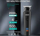 Акумуляторний триммер VGR V-937 з трьома насадками та світлодіодним дисплеєм, фото 2