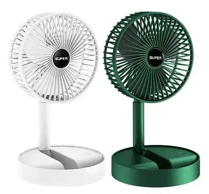 Тришвидкісний USB вентилятор Telescopic Folding Fan з підставкою для телефону та складною конструкцією