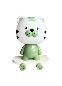 Дитячий світильник Тигр на скейті MEGAZayka Зелений