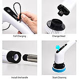 Бездротова щітка Cleaning Brush з насадками для різних типів поверхонь, фото 7