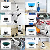 Бездротова щітка Cleaning Brush з насадками для різних типів поверхонь, фото 9