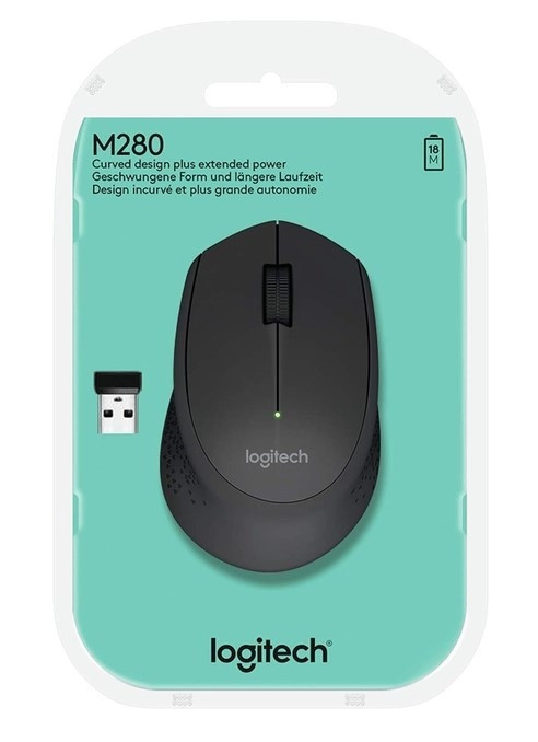 Оптична миша Logitech M280 з 3 кнопками та ергономічною формою