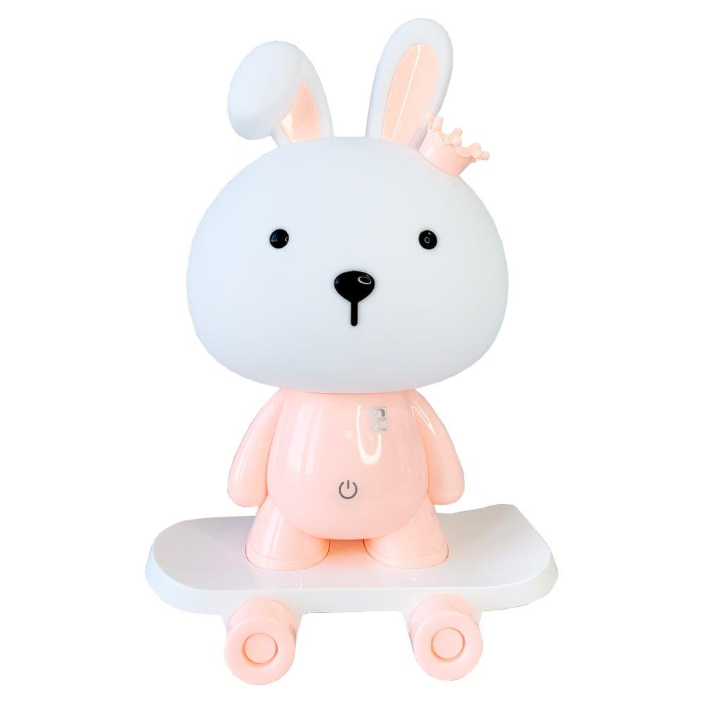 Дитячий світильник Зайка на скейті MEGAZayka Рожевий, фото 1