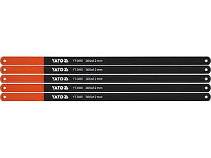 Полотно по металу YATO, 24 з/1", l= 300 мм, h=12 мм, 5 шт YT-3460