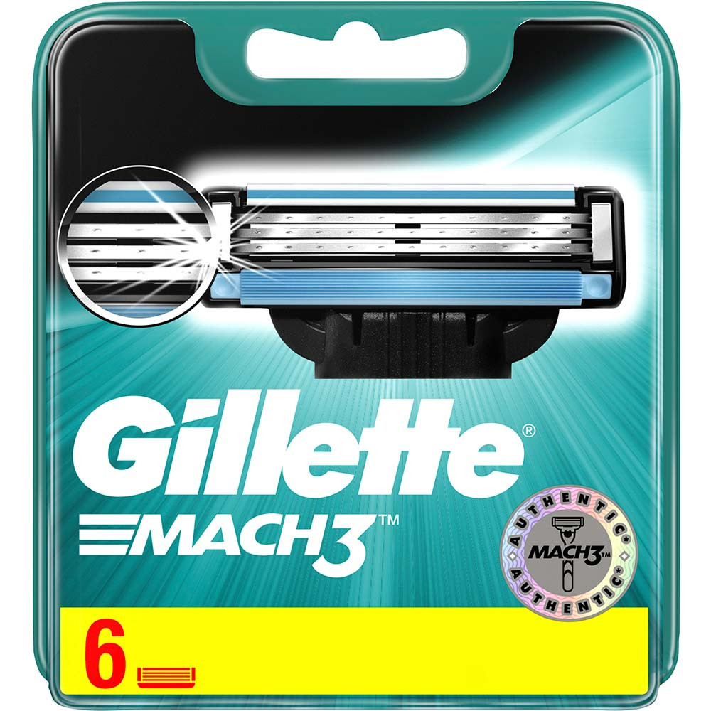 Змінні касети Gillette Mach3, пакування 6 шт.