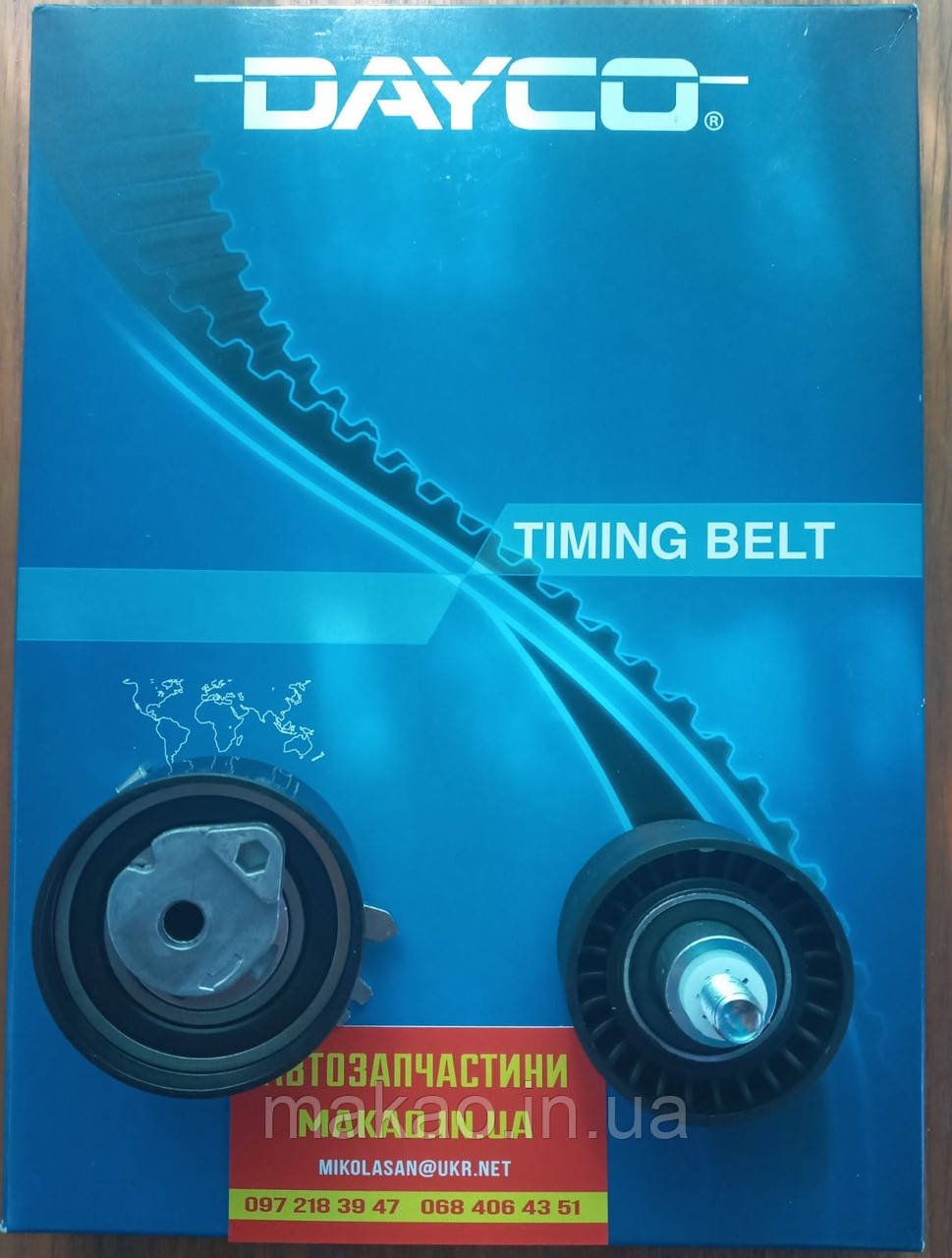 Набір ГРМ (Ремінь, ролики) Chery Kimo S12 1.3 Acteco. Ремінь вир-во "Dayco" Італія, фото 1