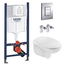 Інсталяція Grohe Rapid SL 38840000 з панеллю змиву Even 38966000 + унітаз A534UF Rimless із сидінням Slim Soft