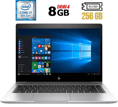 Ультрабук Б-клас HP EliteBook 840 G5/ 14" (1920x1080) Сенсорний/ Core i7-8650U/ 8 GB RAM/ 256 GB SSD/ UHD 620, фото 1