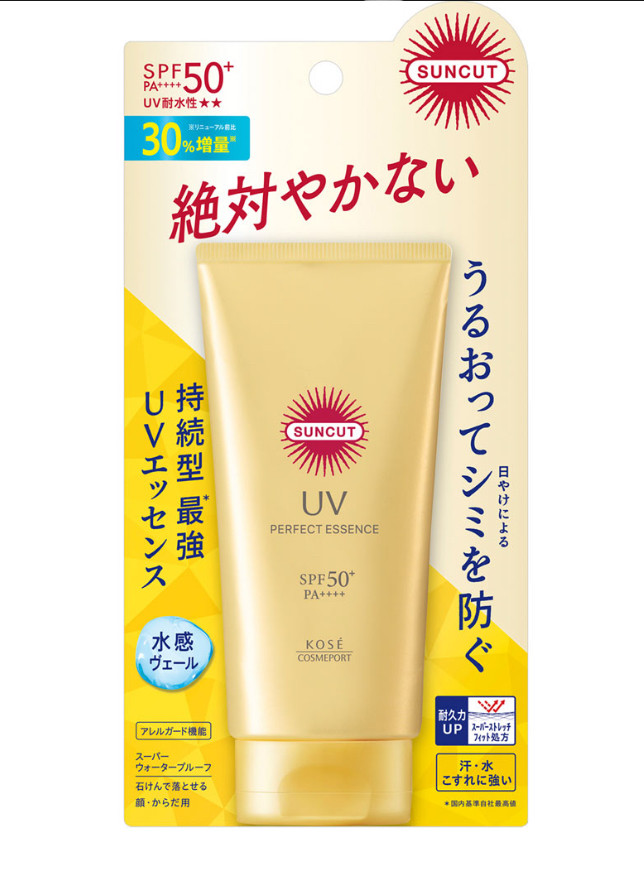 Kose Suncut Perfect UV Essence SPF50+ PA++++ Сонцезахисна емульсія для обличчя й тіла, 80 г