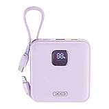 Універсальна Мобільна Батарея Power Bank XO PR235 22.5W with built-in iP and TYPE-C cable 10000 mAh Колір, фото 6
