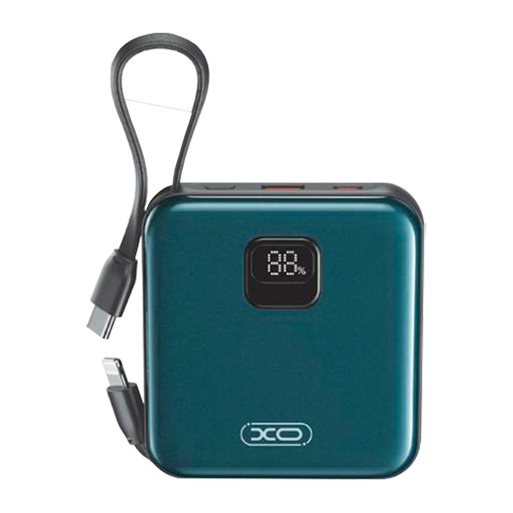 Універсальна Мобільна Батарея Power Bank XO PR235 22.5W with built-in iP and TYPE-C cable 10000 mAh Колір Сiро