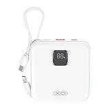 Універсальна Мобільна Батарея Power Bank XO PR235 22.5W with built-in iP and TYPE-C cable 10000 mAh Колір Сiро, фото 5