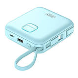 Універсальна Мобільна Батарея Power Bank XO PR235 22.5W with built-in iP and TYPE-C cable 10000 mAh Колір Сiро, фото 10