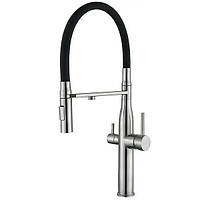 Змішувач для кухні Lamber VTM-021 з підключенням до фільтру з нержавіючої сталі чорний