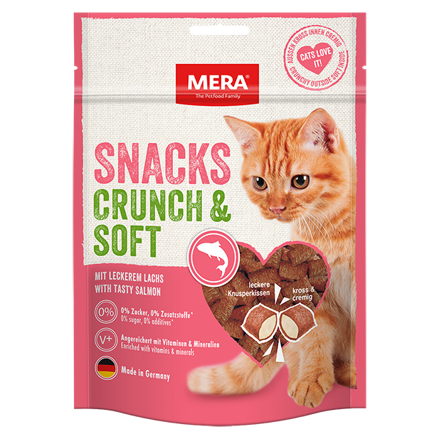Снеки для котів із лососем MERA SNACKS Crunch & Soft Lachs, 200 г (*)