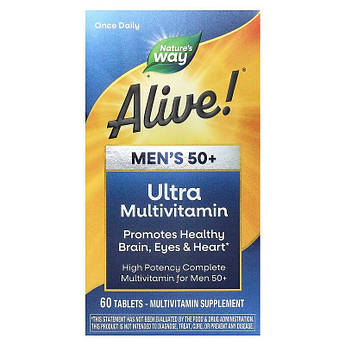 Мультивітаміни для чоловіків 50+ Nature's Way Alive Ultra Multivitamin 60 таблеток