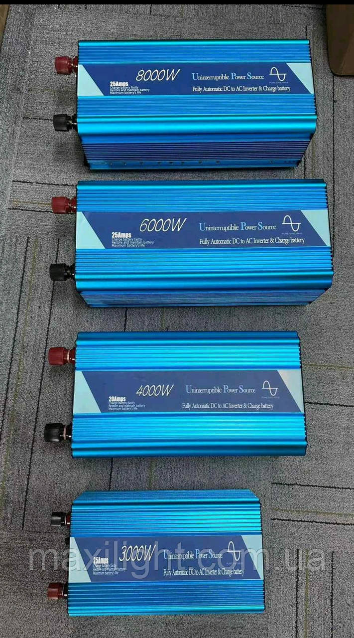 UPS інвертор (3 в 1) 12V -  2000W (пікова потужність 4000W) правильна синусоїда, з функцією ЗУ