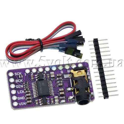 Модуль звукового I2S ЦАП на PCM5102A 384kHz PCM Interface, фото 1