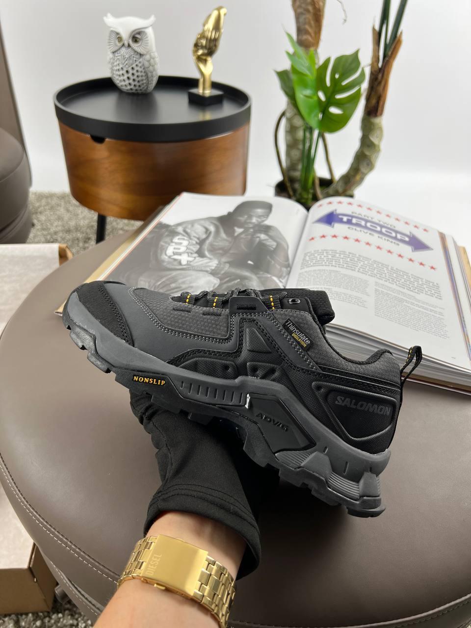 Чоловічі кросівки Salomon Quest M Element Gtx Gore-Tex Grey, кеди шкіри текстиль водонепронець. сірі.
