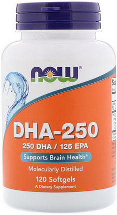 Жирні кислоти Now Foods DHA-250/125 EPA 120 softgels, фото 1