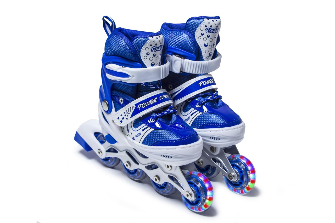 Ролики розсувні дитячі Super Power. Сині. Розмір 38-42