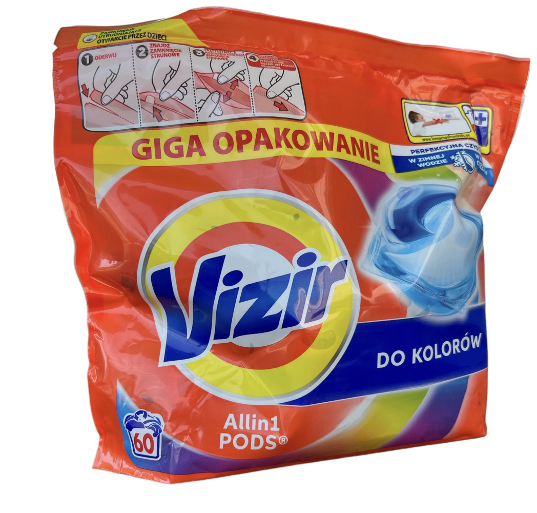 Капсули для прання Vizir для кольорових речей 60 шт., фото 1