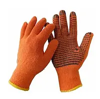 Рукавички трикотажні робочі помаранчеві Зірка з ПВХ 7 клас 10 розмір ДКГ 564