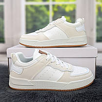Кросівки кеди жіночі білі з бежевим Swin-shoes 4218, фото 3