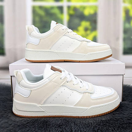 Кросівки кеди жіночі білі з бежевим Swin-shoes 4218, фото 1