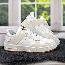 Кросівки кеди жіночі білі з бежевим Swin-shoes 4218, фото 6