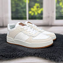 Кросівки кеди жіночі білі з бежевим Swin-shoes 4218, фото 4
